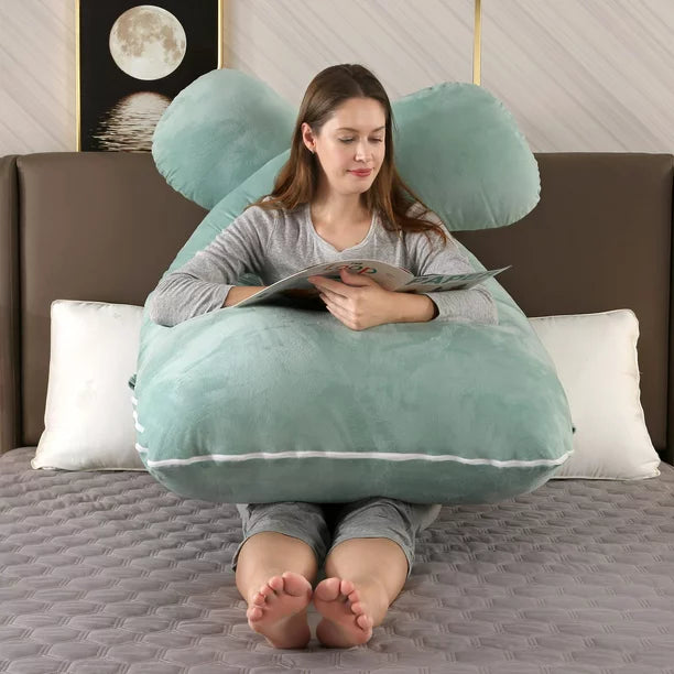 iFanze Pregnancy Pillows for Sleeping, U Shaped Maternity Full Body Pillow for Pregnant Women with Belly, Back, Leg, Washable Velour Cover Included (Mint Green)