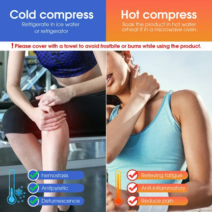 2Pack Ice Pack for Injuries Reusable, iFanze Gel Hot Cold Pack Therapy Wrap for Hip Neck Shoulder Knee Back Pain Hot Cold Compress for Swelling, Bruises, Surgery, 18 x 7 in