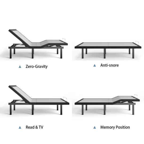 Split King Size Adjustable Bed Frame with USB Port and Head/ Foot Tilt,Remote Control,King Bed Frame Without Mattress