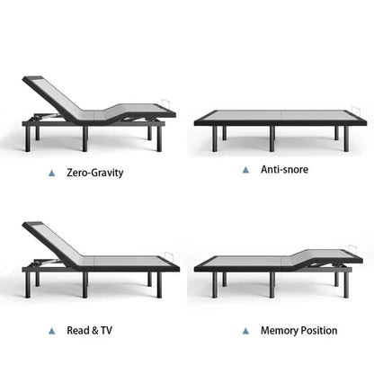 Split King Size Adjustable Bed Frame with USB Port and Head/ Foot Tilt,Remote Control,King Bed Frame Without Mattress