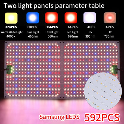 TUOY Grow Light 1200W Full Spectrum Grow Lights for Indoor Plants Red Blue Spectrum Plant Light 3 Light Modes with 306/612 LED for Hydroponics