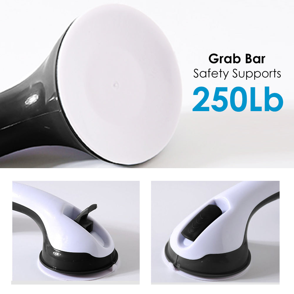 Vacushop 2-Pack Bath Grab Bars for Seniors, Shower Safety Grab Bar, Bathroom Tub Shower Handles for Elderly, With 12" Suction Bath Tub Hand Rail
