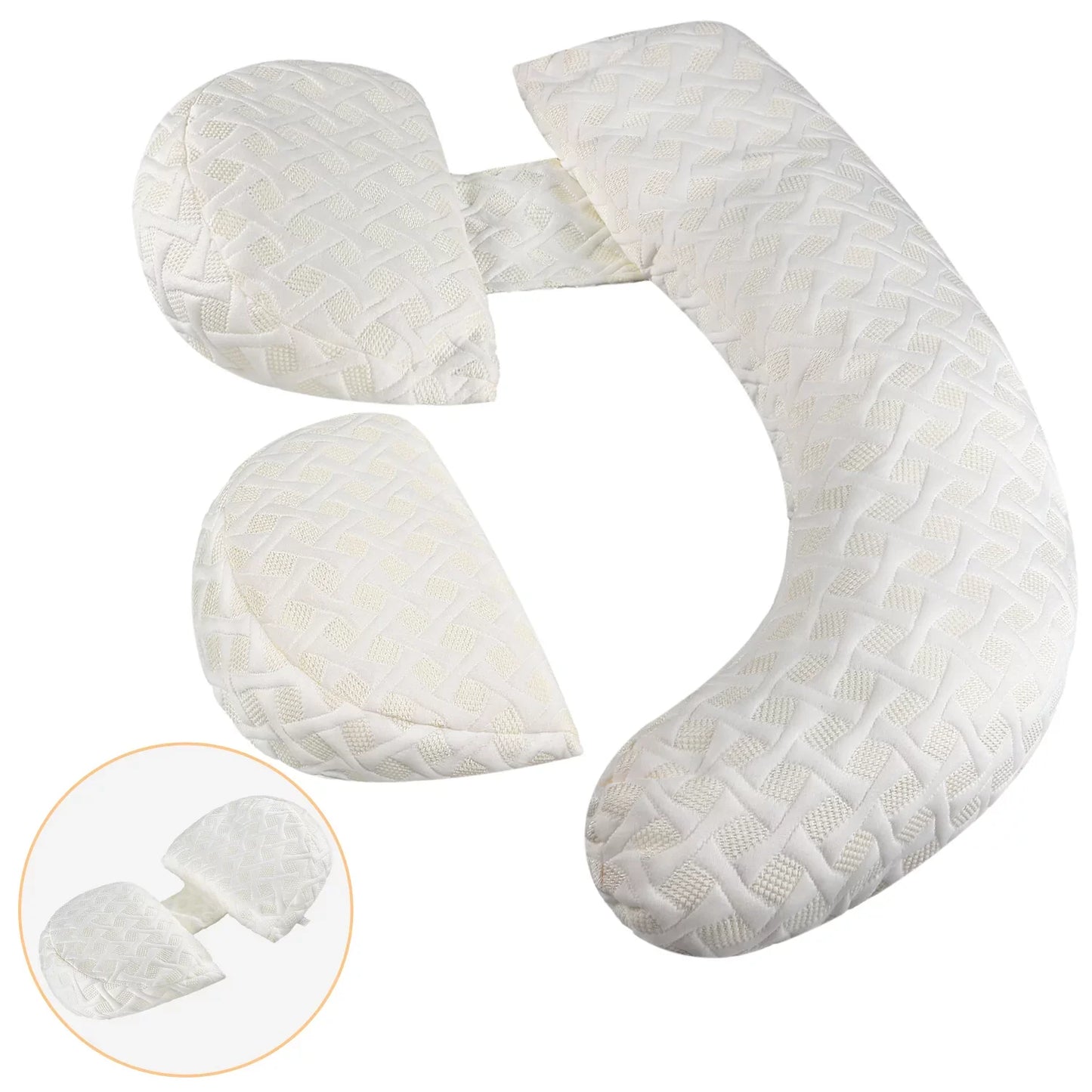 Pregnancy Pillows for Sleeping, Maternity Pillow for Pregnant Women with Detachable and Adjustable Pillow Cover, Support for Belly, Back, Legs, Hips