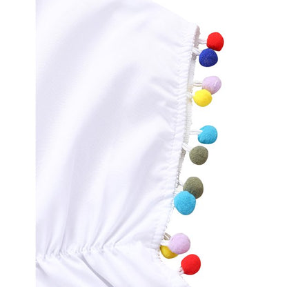 jaweiw Toddler Baby Girls Swimsuit Cover Up Beach Dresses Tassels Cover Up Pompom Poncho Rash Guards