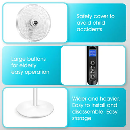 Melliful Pedestal Fan with Remote, Standing Fan, 8 Speed Fan with Remote Control