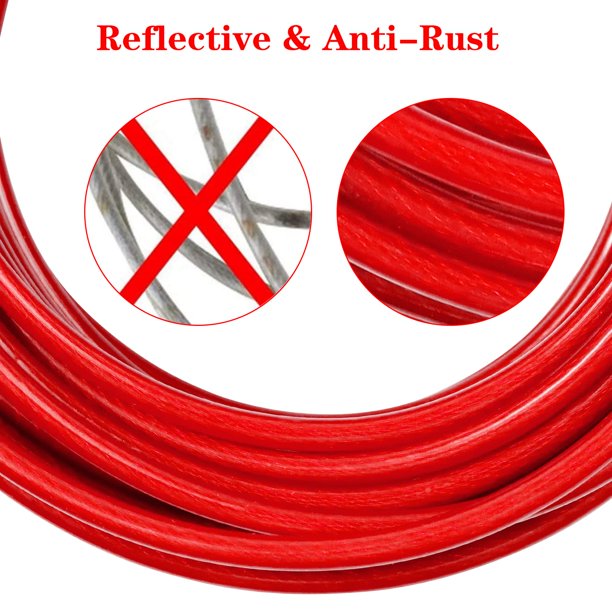 Snagle Paw Dog Tie Out Cable Chain 30FT for Dog Up to 250lbs W/ Spring Dog Runner Lead for Outdoor Camping, Red