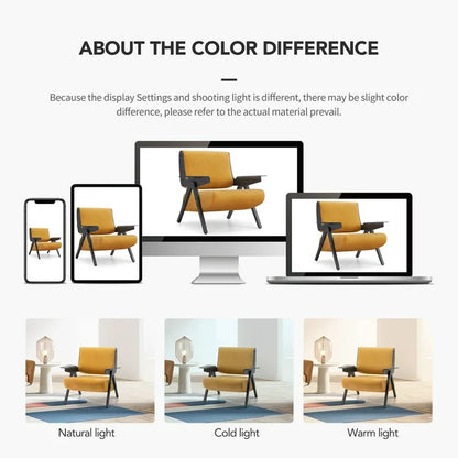 Mid-Century Accent Chair with Solid Wood Frame,Upholstered Modern Armchair for Living Room Bedroom,Yellow