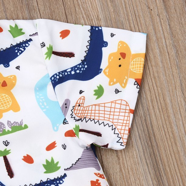 jaweiw Toddler Baby Boy Dinosaur Shortjaweiw Toddler Baby Boy Dinosaur Short Sleeve Button Down Shirt Casual Shorts Set Summer Outfits 1 2 3 4 5 6 Years Clothes