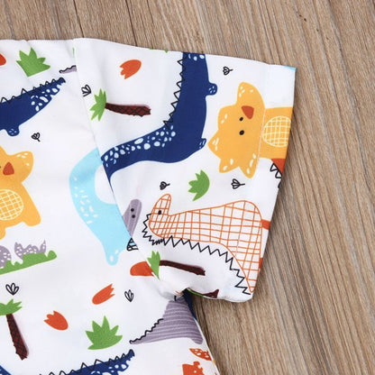 jaweiw Toddler Baby Boy Dinosaur Shortjaweiw Toddler Baby Boy Dinosaur Short Sleeve Button Down Shirt Casual Shorts Set Summer Outfits 1 2 3 4 5 6 Years Clothes