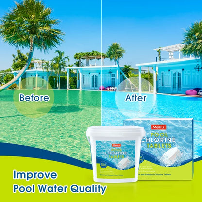 Meliful 1" Chlorine Tablets for Pool, Long Lasting Chlorine Stabilizer for Swimming Pools Hot Tubs and Spas(20g per Piece)