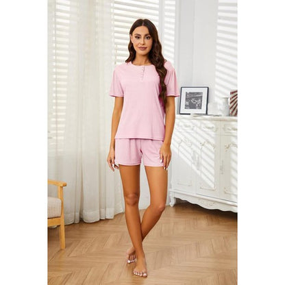 HEARTNICE Pajamas Set for Women, 2 Piece Soft Shorts Lounge Sets Short Sleeve Sleepwear Summer PJ