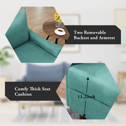 Kowilk Loveseat Sofa, 67'' Small Mid Century Modern Loveseats Couch for Living Room, Upholstered 2 Seater Sofa for Small Space, Apartment (Light Green)