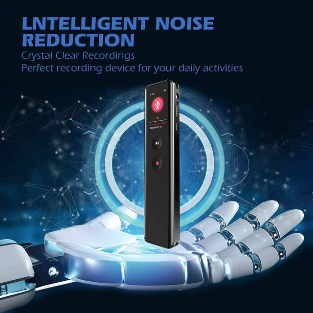 Voice Recorder, Digital Voice Dictaphone, MP3 Audio Recorder with Playback, Intelligent Noise Reduction, for Lectures Meetings Class