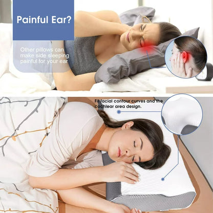 Memory Foam Pillow Butterfly Pillow, Adjustable Ergonomic Contour Support Cervical Pillow Slow Rebound Memory Foam for Sleeping, Back, Stomach, Side Sleeper, 20''x 12''x 4''