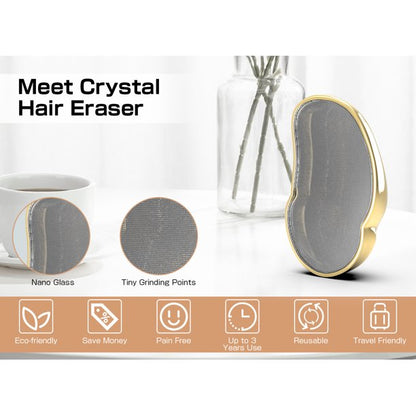 Bleam Crystal Hair Eraser Flawless Hair Remover Advanced than Laser Hair Removal Tool,Reusable Painless Exfoliation Magic Hair Removal Device for Women and Men