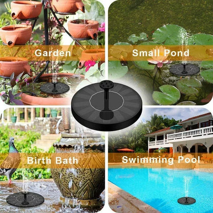 Solar Bird Bath Fountain Pump,Solar Fountain with 6 Nozzle, Free Standing Floating Solar Powered Water Fountain Pump for Bird Bath,Garden, Pond,Pool, Fish Tank,Garden Decoration,1.4W
