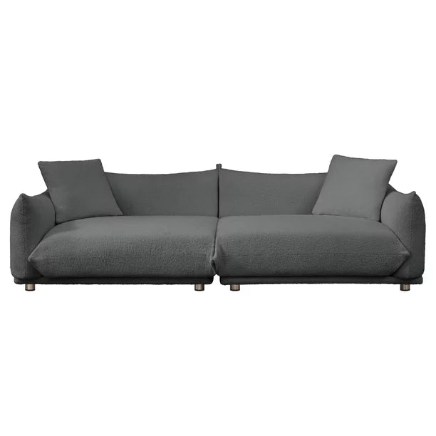 Mjkone Modern Lambswool Flared Arm Sofa, Cloud Couch for Living Room/Bedroom/Apartment(Dark Gray)