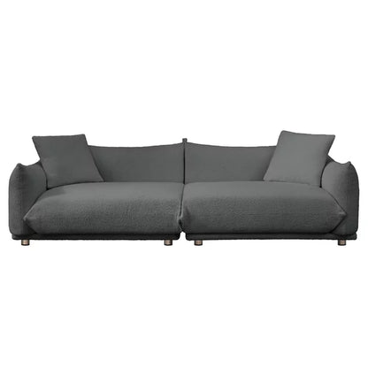 Mjkone Modern Lambswool Flared Arm Sofa, Cloud Couch for Living Room/Bedroom/Apartment(Dark Gray)