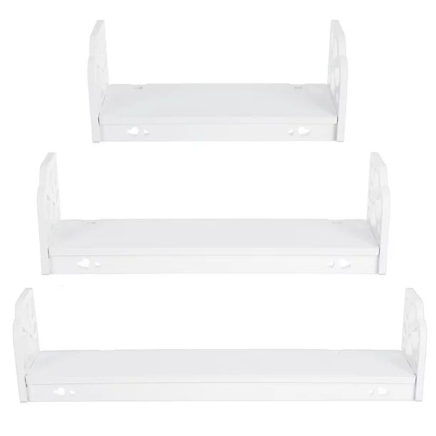 Set of 3 Wall Shelf Retro Floating Wall Shelves Modern Display Shelf Plant Holder Bathroom Storage Shelf for Home Office Bedroom Kitchen Bathroom Decor Gifts White