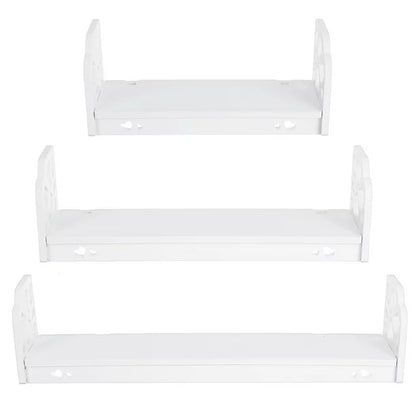 Set of 3 Wall Shelf Retro Floating Wall Shelves Modern Display Shelf Plant Holder Bathroom Storage Shelf for Home Office Bedroom Kitchen Bathroom Decor Gifts White