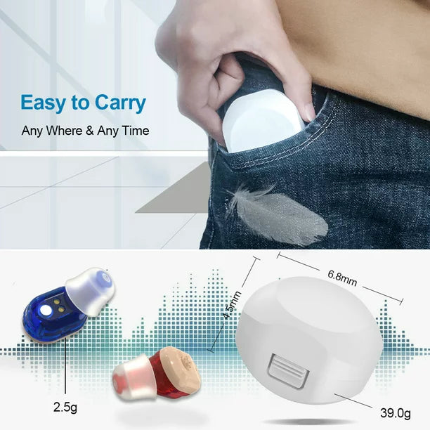 Doosl Rechargeable Hearing Ear Sound Amplifiers for Seniors, Digital Sound Enhancer Serve the Hardd of Hearing with Portable Charging Case, Noise Reducing, to Assist Hearing