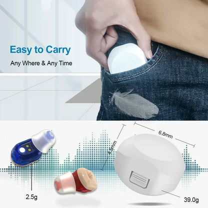 Doosl Rechargeable Hearing Ear Sound Amplifiers for Seniors, Digital Sound Enhancer Serve the Hardd of Hearing with Portable Charging Case, Noise Reducing, to Assist Hearing