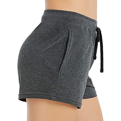 HEARTNICE Womens Cotton Pajama Shorts, Soft Sleep Shorts Lightweight Lounge Pj Bottoms,(Black/Dark Gray mel,M)