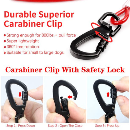 Snagle Paw Dog Tie Out Cable Chain 30FT for Dog Up to 250lbs W/ Spring Dog Runner Lead for Outdoor Camping, Red