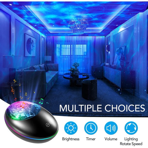 Galaxy Projector,Night Light Projector Star Projector Bedroom Ocean Wave Projector Kids White Noise Music Bluetooth Starlight,Projector Lamp Ceiling Timer Sensory Led Gift Room Remote