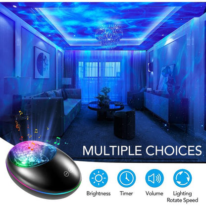 Galaxy Projector,Night Light Projector Star Projector Bedroom Ocean Wave Projector Kids White Noise Music Bluetooth Starlight,Projector Lamp Ceiling Timer Sensory Led Gift Room Remote