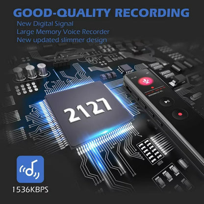 Voice Recorder, Digital Voice Dictaphone, MP3 Audio Recorder with Playback, Intelligent Noise Reduction, for Lectures Meetings Class