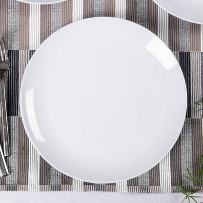 Melamine Dinner Plates - 12pcs 9inch Dinnerware Dishes Set for Indoor and Outdoor Use, Break-resistant, White