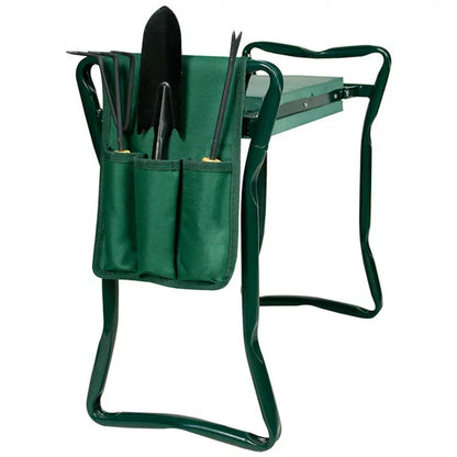 Garden Kneeler Tool Bag, Foldable Portable Gardening Tote Bag, Oxford Waterproof Multifunctio Garden Storage Pouch Organizer for Kneeling Chair and Garden Stool (Green Bag ONLY)