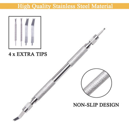 Aokelily Watch Repair Kit, Professional Watch Band Link Removal Tool, Watch Battery Replacement Tools, Spring Bar Tool Set with Zipper Bag