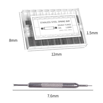 Aokelily 360pcs Spring Bar Tool Kit, Includes 18 Sizes of Stainless Steel Link Pins (10mm - 27mm), Aluminum Alloy Spring Bar Tool for Strap Replacement and Watch Pin Removal Tool