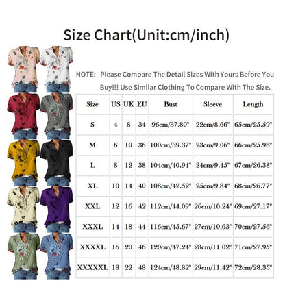 Womens Tops Women's Casual Printed V-neck Short-Sleeved Shirt Pullover Loose Blouse Tops L