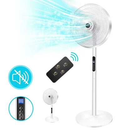 16" Pedestal Remote Control Oscillating Stand up Fan 9-Hour Timer, 8-Speed, Electric Cooling Fans for Home Office Bedroom Use