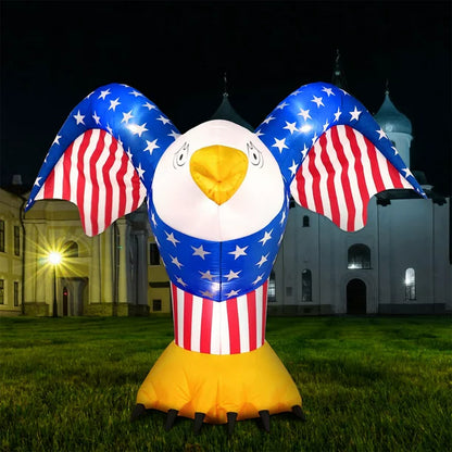 Melliful 6FT Patriotic 4th of July Inflatables, American Bald Eagle Blow up for Independence Day Decoration
