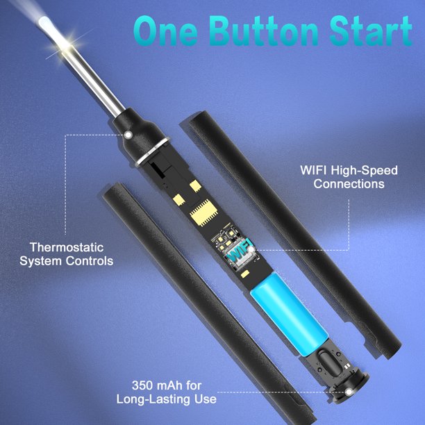 VITCOCO Ear Wax Removal Kit 1920P HD Ear Wax Camera Cleaner 3mm Visual Wireless Otoscope with 6 LED Lights Portable USB Charging Ear Remover Cleaning Kit for iPhone, Android and Ipad?Black?