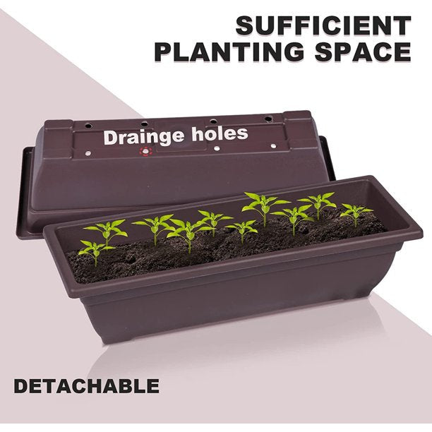 KAHOO 5 Planter Boxes Raised Garden Bed Indoor Outdoor Brown