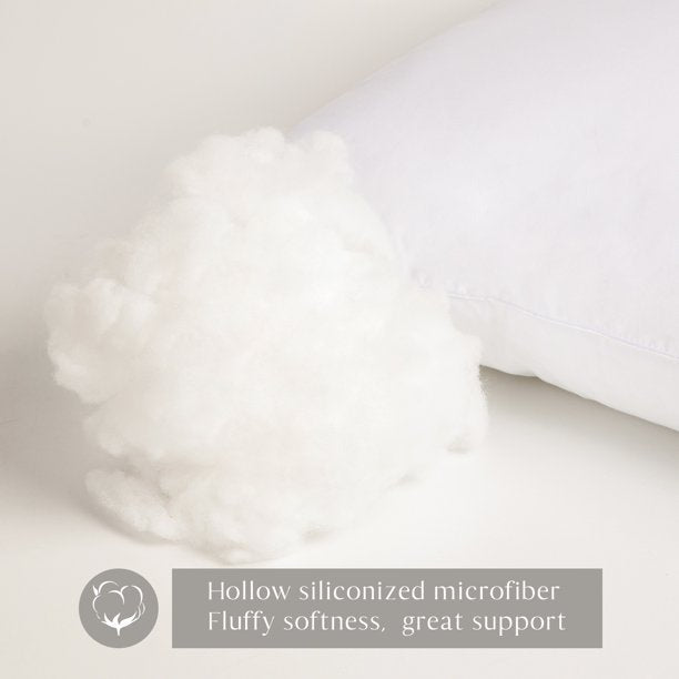 Ashler 100% Pure Cotton Soft Supportive Hypoallergenic Pillow Throw Cover Inserts Stuffer, 18 x 18 Inches, Pack of 2