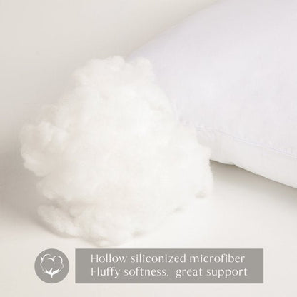 Ashler 100% Pure Cotton Soft Supportive Hypoallergenic Pillow Throw Cover Inserts Stuffer, 18 x 18 Inches, Pack of 2