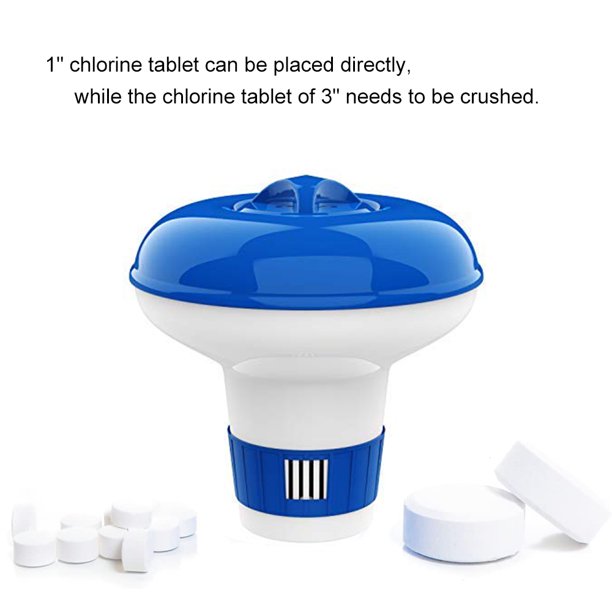 iFanze 5 inch Pool Chlorine Floating Dispenser, Compatible With 1" Chlorine Tablets and Bromine, Blue & White