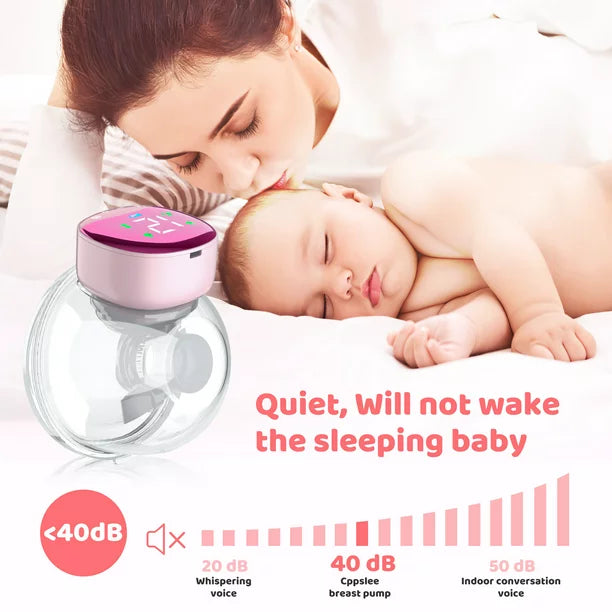 iFanze Double Wearable Breast Pumps, Hands Free Electric Breast Pump with 4 Modes, 12 Levels, 24mm Pink