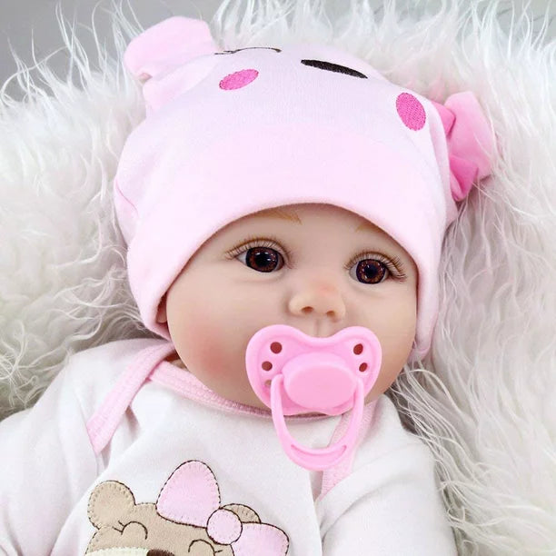 JoRocks 22" Reborn Baby Dolls , Newborn Baby Realistic Doll Handmade Lovely Lifelike Vinyl Baby Doll, Kids Toy Birthday Christmas Gift for Girls ,Pink