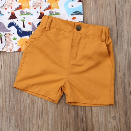 jaweiw Toddler Baby Boy Dinosaur Shortjaweiw Toddler Baby Boy Dinosaur Short Sleeve Button Down Shirt Casual Shorts Set Summer Outfits 1 2 3 4 5 6 Years Clothes