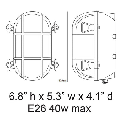 Oval Bulkhead Light with Eyelid Shield