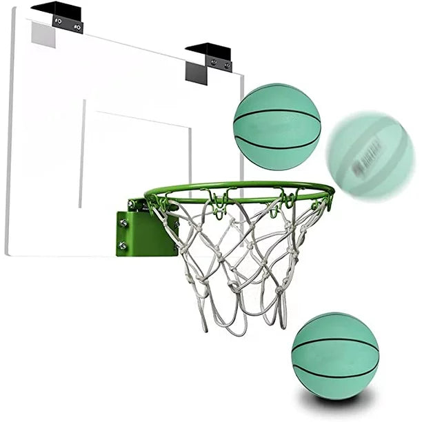 Mini Indoor Basketball Hoop Glow in The Dark Set for Door & Wall, with Complete Accessories, LED Kids Mini Basketball Hoop & Ball