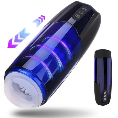 AOPAR Automatic Male Masturbator Cup with 10 Thrusting Rotating Modes Electric Stroker Toy Adult Sex Toys for Men, Blue