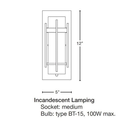 Banded Small Outdoor Sconce